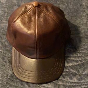 NWOT Men’s Chocolate Brown Leather Hat